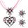 Patelai 3 Stück Trachtenschmuck Set Bayerisch Dirndlschmuck Trachtenkette mit Strass Edelweiss Herz Anhänger und Edelweiss Ohrstecker für Damen Bierfest Trachten Dirndl Outfit Accessoires, Farbe: Rosa