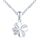 feilok Kette Damen Halskette mit Kleeblatt Zirkonia Vierblättriges Glücksbringer Anhänger aus 925 Sterling silber Halskette für Frauen Mädchen, Farbe: Silber
