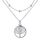 Lydreewam Lebensbaum Kette für Damen 925 Sterling Silber Baum des Lebens Doppel Layered Halskette mit Geschenkbox für Geburtstag Muttertag Weihnachten, verstellbar 40+5cm (Silber/Gold/Rosegold), Farbe: silber