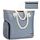 Lekespring Strandtasche Damen Gross mit Reissverschluss, Vielseitiger Badetasche XXL Familie Saunatasche Reisetasche Beach Tote Bag, Farbe: Blau Gestreift