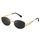 kunchu Sonnenbrille-Damen-Polarisiert-Unisex-Herren-Gold-Metal-Retro-Oval-Trendy-Sonnenbrillen-Vintage-Uv400-Classic-Ultraleicht-Schutz,Geeignet FüR Camping-fotografie-Outdoor-Geschenke für frauen, Farbe: 1-grau