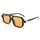 FEISEDY Retro 70er Jahre Sonnebrille Damen Herren Vintage Flache Quadratische Brille mit UV400-Schutz B2622, Glasbreite: 52 Millimeter, Farbe: Schwarzer Rahmen & Orange Linsen