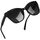 Joopin Acetat Sonnenbrille Damen Cateye Schwarz Modische und Polarisierte 90er Katzenauge Brille Chunky TR90 UV400-Schutz Cosplay Party zum Fahren, Farbe der Gläser: Wie die Bilder, Farbe: Schwarz (Schwarz Gläser)
