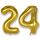 AULE Luftballon Zahl 24 Gold: XXL 101 cm Zahlen Folienballon Geburtstag Gold 42 Jahre 40 Zoll Helium Ballon Zahlenballon für Babyparty Jubiläum Deko, Größe: 24, Farbe: gold
