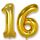 AULE Luftballon Zahl 16 Gold: XXL 101 cm Zahlen Folienballon Geburtstag Gold 61 Jahre 40 Zoll Helium Ballon Zahlenballon für Babyparty Jubiläum Deko, Größe: 16, Farbe: gold
