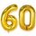 AULE Luftballon Zahl 60 Gold: XXL 101 cm Zahlen Folienballon Geburtstag Gold 60 Jahre 40 Zoll Helium Ballon Zahlenballon für Babyparty Jubiläum Deko, Größe: 60, Farbe: gold