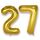 AULE Luftballon Zahl 27 Gold: XXL 101 cm Zahlen Folienballon Geburtstag Gold 72 Jahre 40 Zoll Helium Ballon Zahlenballon für Babyparty Jubiläum Deko, Größe: 27, Farbe: gold