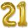 AULE Luftballon Zahl 12 Gold: XXL 101 cm Zahlen Folienballon Geburtstag Gold 21 Jahre 40 Zoll Helium Ballon Zahlenballon für Babyparty Jubiläum Deko, Größe: 21, Farbe: gold