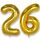 AULE Luftballon Zahl 26 Gold: XXL 101 cm Folienballon Geburtstag Gold 62 Jahre Zahlen 40 Zoll Helium Ballon Kinder Junge Mädchen Zahlenballon für Babyparty Jubiläum Deko, Größe: 26, Farbe: gold