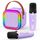 Dislocati Geschenk Mädchen 3-12 Jahre, Karaoke Maschine Kinder mit 2 Karaoke Mikrofon Bluetooth, Tragbarer Musikalisches Spielzeug mit LED-Lichtern, Ideal für Familienfeiern und Freundestreffen, Farbe: voilett