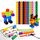 HOTUT Steckwürfel, 100 Stück Math Cubes, rechenwürfel grundschule mit 18 Lehrkarten und löschbarer Stift, Lernen Lernspiele, mathematische würfel Geschenk ab 3-8 Jahren Jungen und Mädchen, Größe: 2cm x 2cm (individual blocks), 20cm x 20cm (set), Farbe: mehrfarbig
