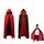Kinder Vampir Umhang,Junge Mädchen Halloween Vampir Umhang mit Kapuze,Schwarzer Rot Umhang mit Kapuze,Cosplay Für Halloween Kostüm(90cm), Farbe: 90cm