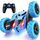 MidiVix Ferngesteuertes Auto, 90 Min Spielzeit, 2.4Ghz Doppelseitig 360° drehbare RC Stunt Crawler mit Scheinwerfern, 4WD Off Road Drift RC Auto Spielzeug Geschenke für Jungen 6-12 Blau, Farbe: Blau