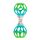 Bright Starts, Oball, Greifling Ball Rassel Spielzeug für unterwegs, Interaktives Babyspielzeug, Greifball, Motorikspielzeug für Babys und Kleinkinder ab der Geburt, Farbe: Blau/grüne Shaker-Rassel