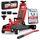 Wagenheber 2,5T extra flach – Hydraulischer Rangierwagenheber mit Transportkoffer, 3 Gummiauflagen & Adapter – Auto Wagenheber für PKW bis 2.500 kg (Rot), Farbe: Rot