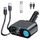 OHLPRO 5 in1 Zigarettenanzünder USB C Einziehbares Auto Ladegerät, Handy Autoladegerät 100W 12V USB Adapter Auto Schnellladegerät KFZ Stecker Splitter Kompatibel mit Handy iPhone iPad Samsung, Gray, Farbe: Gray(2 Type-c)
