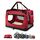 lionto Hundetransportbox faltbar für Reise & Auto, 60x42x44 cm, stabile Transportbox mit Tragegriffen & Decke für Katzen & Hunde bis 12 kg, robuste Hundebox aus Stoff für klein & gross, dunkelrot, Mustername:: M: 60x42x44 cm, Farbe: Dunkelrot