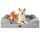 EHEYCIGA Orthopädisches Hundebett Grosse Hunde, 91x68cm, Memory Foam Hundekorb Mittelgrosse Hunde, Waschbar Hundesofa Wasserdicht rutschfest, Hundecouch mit Hohem Rand, Grau, Größe: L 91 x B 68 x H 17 cm, Farbe: Grau