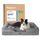 BEDSURE orthopädisches Hundebett Ergonomisches Hundesofa - 89x63 cm Hundecouch mit eierförmiger Kistenschaum für mittlere Hunde, waschbar rutschfest Hundebetten, grau, Größe: L 89 x B 63 x H 17 cm, Farbe: Grau