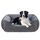 JOEJOY Hundebett Mittelgrosse Hunde, Hundekorb Waschbar Flauschig, Plüsch rutschfeste Hundebetten, 76x61x23cm, Hundekörbchen für Mittelgrosse und Grosse Katzen und Hunde, Größe: L 76 x B 61 x H 23 cm, Farbe: Grau