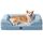 EHEYCIGA Orthopädisches Hundebett Kleine Hunde, 89x56cm, Memory Foam Hundekorb Mittelgrosse Hunde, Waschbar Hundesofa Wasserdicht rutschfest, Hundecouch mit Hohem Rand, Hellblau, Größe: L 89 x B 56 x H 17 cm, Farbe: hellblau