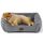 BEDSURE Katzenbett grosse Katzen waschbar - 63.5x53cm rutschfestes Hundebett kleine Hunde, quadratisches Katzenkorb mit weichem Rand, grau, Größe: 63.5 x 53 cm (L x W), Farbe: Grau