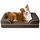 EHEYCIGA Orthopädisches Hundebett Grosse Hunde, 104x69cm, Memory Foam Hundekorb Mittelgrosse Hunde, Waschbar Hundesofa Wasserdicht rutschfest, Hundecouch mit Hohem Rand, Braun, Größe: L 104 x B 68.5x H 17 cm, Farbe: Braun
