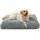 KSIIA Hundebett Grosse Hunde Waschbar, Plüsch Hundekissen flauschig, 105x70cm, rutschfeste Unterseite, Hundematte für grosse, mittelgrosse Hunde, Hundekorb Hundematratze Haustierbett Grau, Größe: L 105 x B 70 x H 9 cm, Farbe: Grau