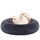 Feandrea Hundebett flauschig, Katzenbett, Donut Kissen, waschbar, Polsterung in der Mitte herausnehmbar, Langer Plüsch, 80 cm Durchmesser, dunkelgrau PGW040G02, Größe: L 80 x B 80 x H 20 cm, Farbe: Dunkelgrau