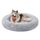 Feandrea Hundebett flauschig, Katzenbett, Donut Kissen, waschbar, Polsterung in der Mitte herausnehmbar, Langer Plüsch, 140 cm Durchmesser, Ombré-Grau PGW044G01, Größe: L 140 x B 140 x H 20 cm, Farbe: Ombré-Grau