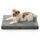 BEDSURE waschbares Hundebett für kleine Hunde - 74x46x7cm Komfort Hundekissen mit Rutschfester Basis und abnehmbarem waschbarem Bezug, Eierkarton-Schaumstoff Hundematte, Grau, Größe: L 74 x B 46 x H 7 cm, Farbe: Grau