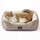 BEDSURE Katzenbett waschbar Katzen Bettchen - 51x41cm Katzenkorb Indoor mit Rutschfester Basis, quadratisches Hundebett für kleine Hunde mit weichem Rand, Kamel, Größe: 51 x 41 cm (L x W), Farbe: Kamel