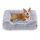 Feandrea Hundebett, grosses Hundekissen, 91 x 68 x 18 cm, Hundekorb, weiche Polsterung, Hundesofa, erhöhte Ränder, Bezug abnehmbar und waschbar, rutschfest, Ombré-Grau PGW272G01, Größe: L 91 x B 68 x H 18 cm, Farbe: ombré + grau
