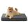 BEDSURE orthopädisches Hundekissen kleine Hunde - 61x41x8cm waschbares Hundebett mit 2 in 1 Memoryschaum, kuscheliges Hundematte Hundematratze, dunkelgrau, Größe: L 61 x B 41 x H 8 cm, Farbe: Dunkelgrau