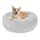 Hundebett Hundekissen Flauschig Rund aus Plüsch - Donut Kuscheliges Katzenbett Hundekorb Waschbar S/M/L/XL/XXL für Kleine, Mittelgrosse und Grosse Hunde, Katzen und Andere Haustiere (L-60cm, Hellgrau), Größe: L 60 x B 60 x H 20 cm, Farbe: Hellgrau