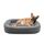 Pawk Orthopädisches Hundebett Kleine Hunde, 71x58cm Vierseitiges Nackenrolle Hundebett Orthopädisch, Memory Foam Hundekorb Wasserdicht rutschfest, Hundebetten Abnehmbar und Waschbar Outdoor, Gris, Größe: M-L 71 x B 58 x H 15 cm, Farbe: Gris