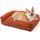 FUKUMARU Hundebett für grosse Hunde, Flauschiges & Hundesofa mit wasserabweisender TPU-Schicht, Cordstoff, Waschbar und rutschfest, Abnehmbarer Reissverschlussbezug, 93 x 63 x 22 cm, Orange, Größe: L 93 x B 63 x H 22 cm, Farbe: Orange