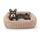 Pawk Hundebett kleine Hunde, Hundebett Waschbar abnehmbar mit Erhöhte Ränder, rutschfeste Hundekorb mit bequemem Kaninchenwolle-Bezug, 51 x 48 x 15 cm, Größe: S-51 x 48 x 15 cm, Farbe: Beige