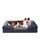 JOEJOY Orthopädisches Hundebett Mittelgrosse Hunde,89x64x17cm, Memory Foam Hundekorb Waschbar und Wasserdicht, Eierkarton-Schaum Hundebett Orthopädisch, Abnehmbar Hundebett mit Hohem Rand, Dunkel Grau, Größe: L - L 89 x B 64 x H 17 cm, Farbe: Dunkel Grau