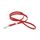 IDC Color & Gray gumierte Leine, 14 mm x 1,2 m mit Schlaufe und O-ring, Rot-Grau, Größe: 14 mm x 1,2 m, Farbe: Rot-Grau