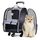 Lekespring Hunderucksack Katzenrucksack mit Trolley 2 in 1 bis 8 kg, Faltbare Hunderucksack Grosse Transportbox für kleine Hunde, Blau Gestreift-L, Größe: Large Trolley (8 kg), Farbe: Gestreift