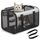 Conlun Katzentransportbox,Weiche Katzentransporttasche mit 4-seitigem Netz, Flugzeugtaugliche Katzentasche für Kleine&Mittelgrosse Katze Kätzchen Welpen bis 6 Kg, Hundetransportbox Faltbar-M, Grau, Größe: L 42 x B 30 x H 5 cm, Farbe: Grau