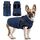 Woiil Hundemantel Hundejacke Wintermantel für Kleine Hunde, Hundemantel Winter mit Geschirr, Hunde Wintermantel Ärmellose Baumwolle Gepolsterte Weste Wasserdicht Warme Reflektierend, Navyblau S, Größe: S, Farbe: Dunkelblau