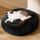 BEDSURE Katzenbett waschbar Flauschiges Hundebett - Ø 50 cm Rund Kissen, Katzenschlafplatz für Katzen Kleine Mittelgrosse Hunde, Plüsch Katzenkissen Rund Kuschelbett Katzen Bettchen, Dunkelgrau, Größe: L 50 x B 50 x H 13 cm, Farbe: Dunkelgrau