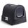 Curver petlife Katzentoilette mit Deckel, Katzenklo inklusive Schaufel, moderne Rattangeflecht-Optik, anthrazit, 51,5 x 38,5 x 40 cm, Farbe: Anthrazit