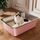 Edelstahl Katzenklo, Grosse Katzentoilette, XXL Katzentoilette Edelstahl Offen, Metall Katzenklo für Katzen Aller Grössen Kaninchen, Antihaftbeschichtet, Leicht zu Reinigen (Rosa, 50x35x15cm), Größe: 50x35x15 cm, Farbe: Rosa