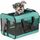 Conlun Hundetransportbox Weichseitig, Grosse Tasche für Katzen mit Innenleine, Transport für grosse Katzen und mittelgrosse Hunde bis 9 kg, Zusammenklappbare Reisetasche für Welpen -Türkis,L, Größe: L 51 x B 31 x H 31 cm, Farbe: Türkis