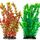 Vivifying Künstliche Aquarium-Pflanzen, 2 Stück 25cm Gross Plastik-Pflanze für Fisch-Tanks, Farbe: Rot & Grün