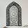 iwa concept Ayatul Kursi Mihrab Kuppeldesign, islamische Wandkunst, arabische Kalligraphie, Gebetsraum-Dekor, Einweihungsgeschenk für Muslime im Ramadan (gross, in silberfarbenem Schwarz), Größe: 100L x 61B cm, Farbe: In Silber und Schwarz