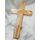 MaMeMi HOLZKREUZ aus OLIVENHOLZ 25 x 13 cm mit natürlicher Maserung, gekerbte Kanten, WANDKREUZ in HANDARBEIT aus dem HEILIGEN LAND/BETHLEHEM, Farbe: Gekerbt